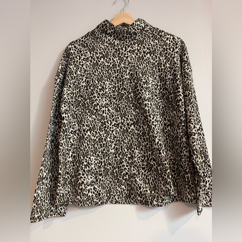 Mango Soft and comfy leopard print sweater,Size : S/M